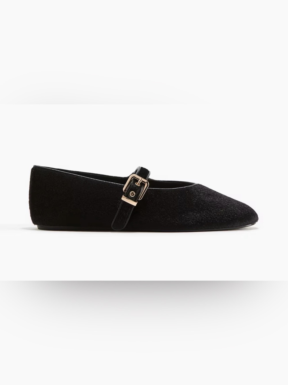 NWT H&M Black Mary Jane Flat with Gold Buckle Maryjane size 11